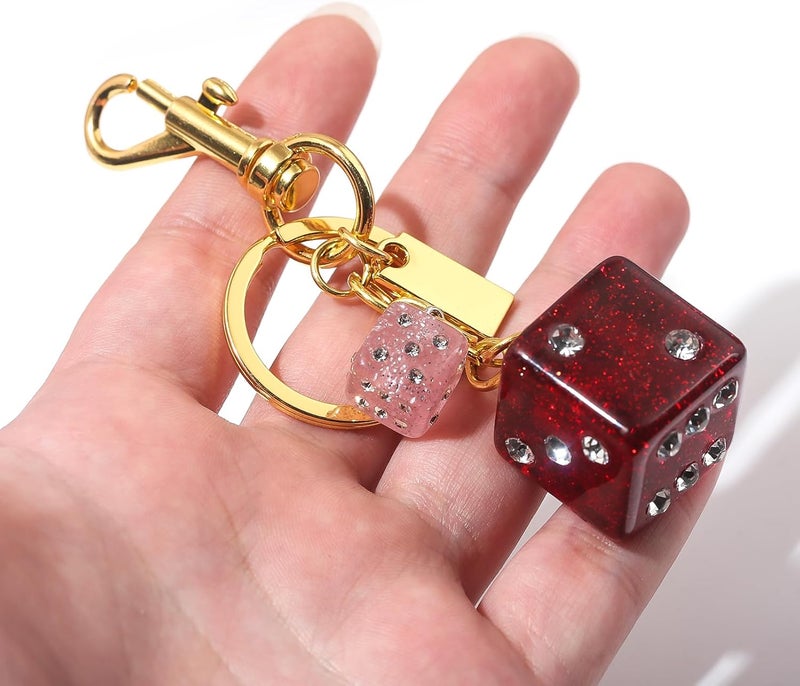 SORGERLY 8 Ball Dice Charm Keychain - Cute Bag Purse Handbag Accessories - Y2K Aesthetic Key Chain for Women Men - Image 4